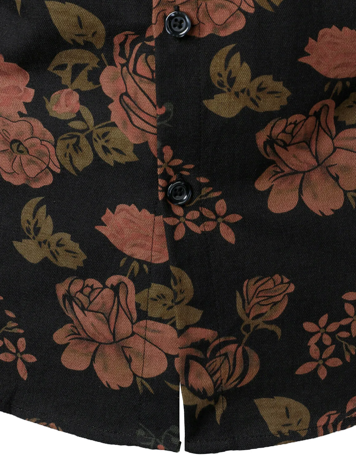 Men's Casual Floral Vintage Button Up Long Sleeve Shirt