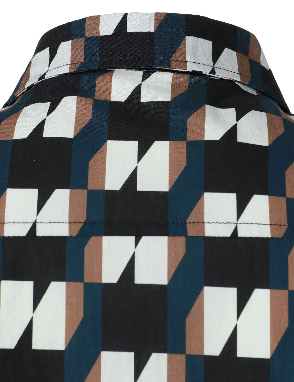 Men's Geometric Cotton Casual Button Up Long Sleeve Shirt