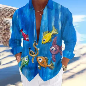 Men's Hawaiian Fish Fashion Resort Casual Shirt