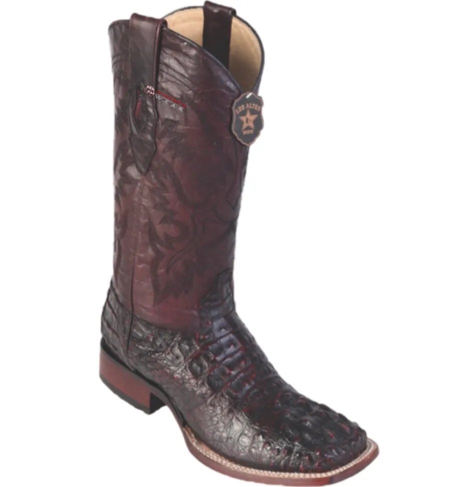 Men’s Los Altos Caiman Hornback Boots Wide Square Toe