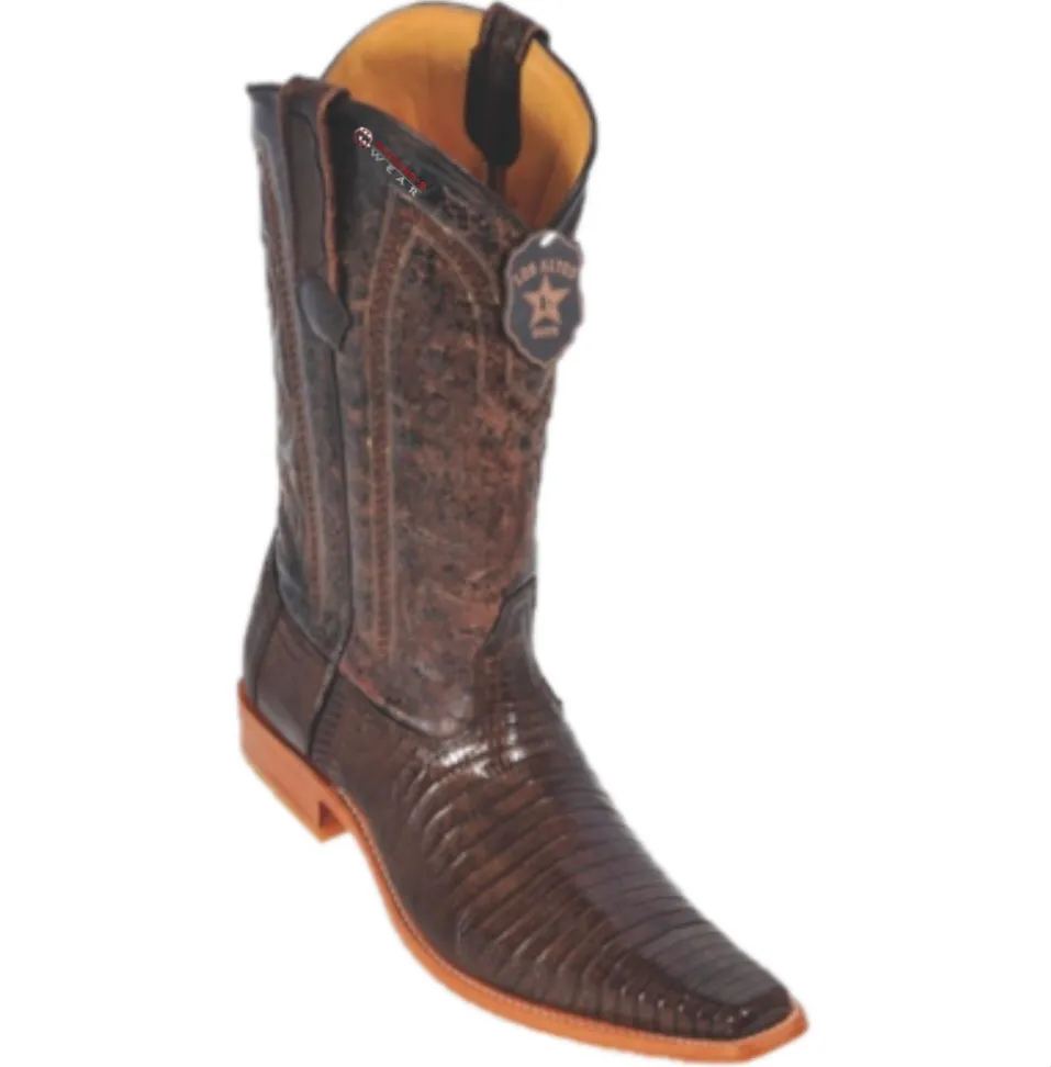 Men’s Los Altos Teju Lizard Boots Versace Square Toe