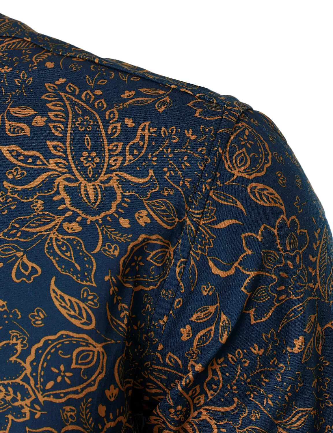 Men's Paisley Print Button Up Cotton Casual Long Sleeve Shirt