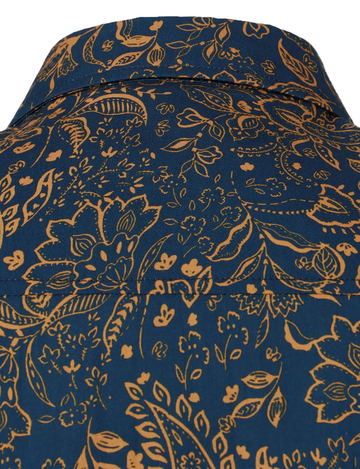 Men's Paisley Print Button Up Cotton Casual Long Sleeve Shirt
