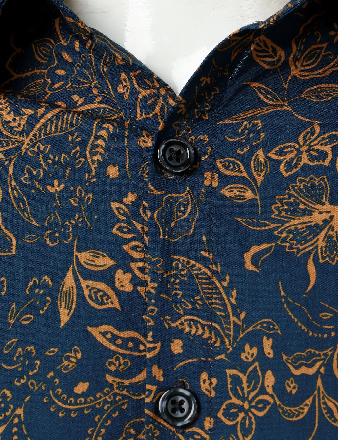 Men's Paisley Print Button Up Cotton Casual Long Sleeve Shirt