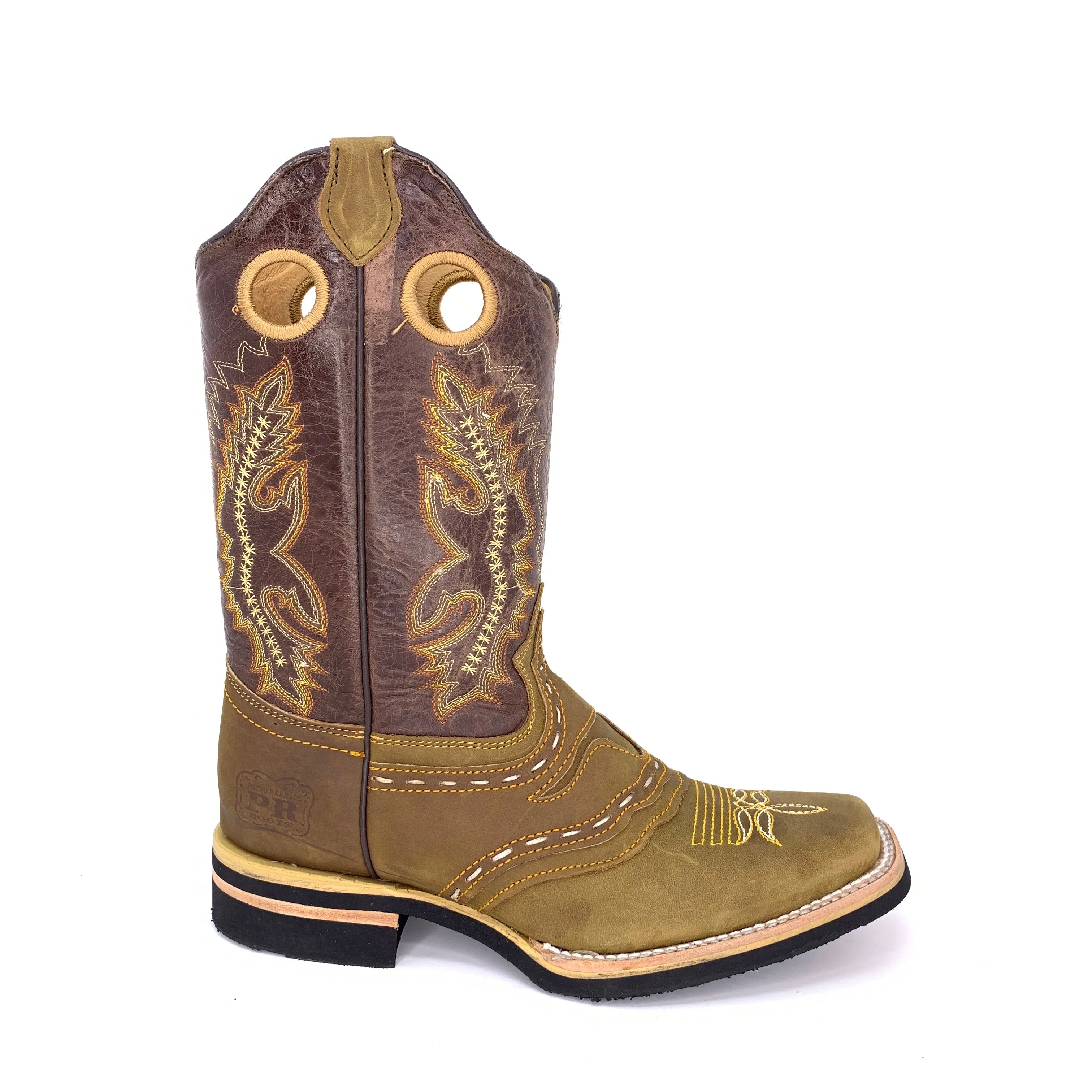 Men's Quincy Crazy With Bull Design Boots Square Toe