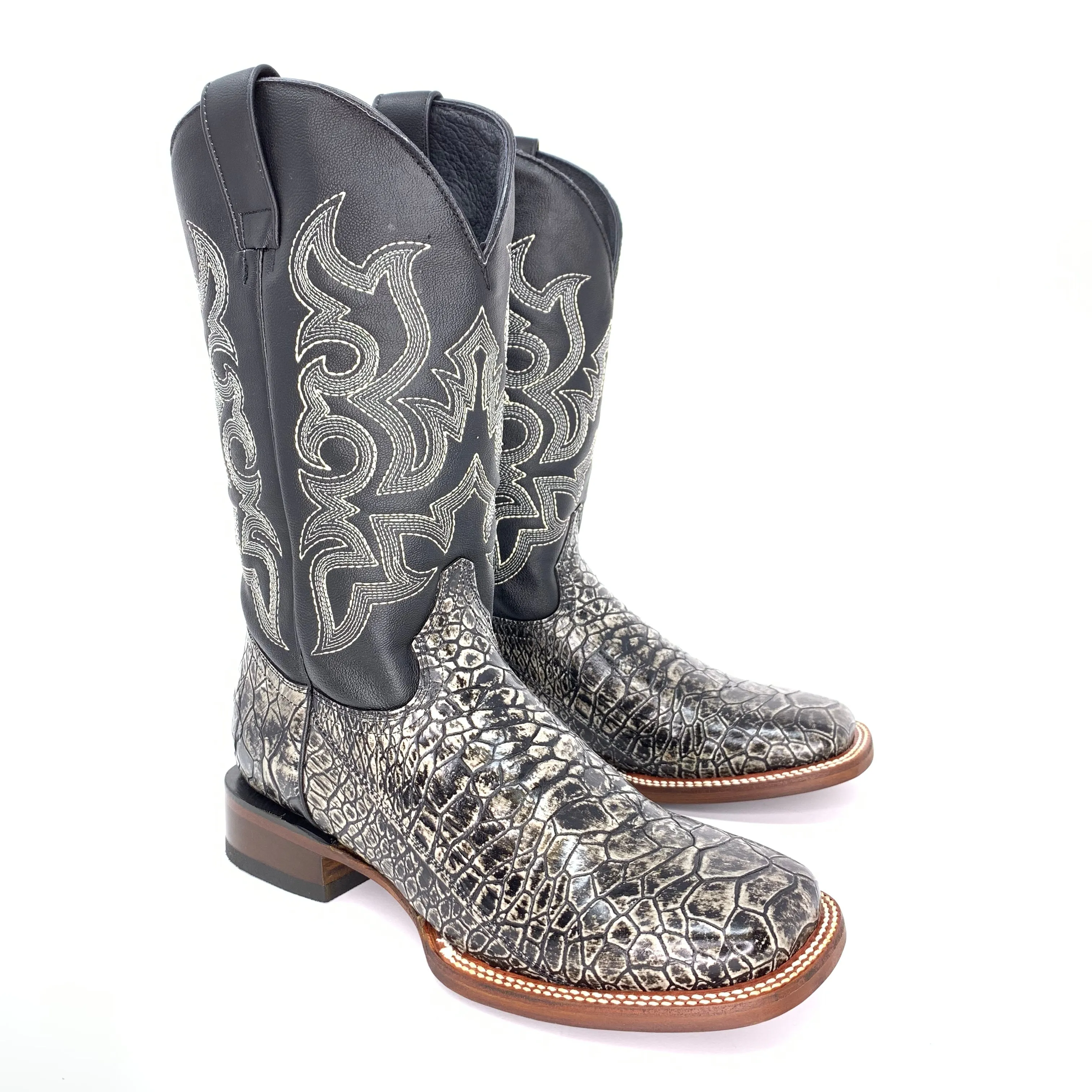 Men's Quincy Sea Turtle Print Boots Wide Square Toe