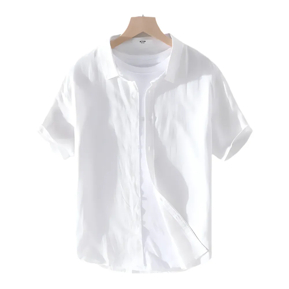 Men’s Short Sleeve Shirt – Lightweight – Button-Up – Layered Look – Casual Fit