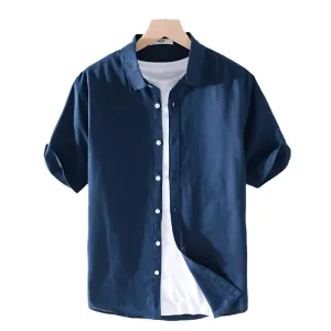Men’s Short Sleeve Shirt – Lightweight – Button-Up – Layered Look – Casual Fit