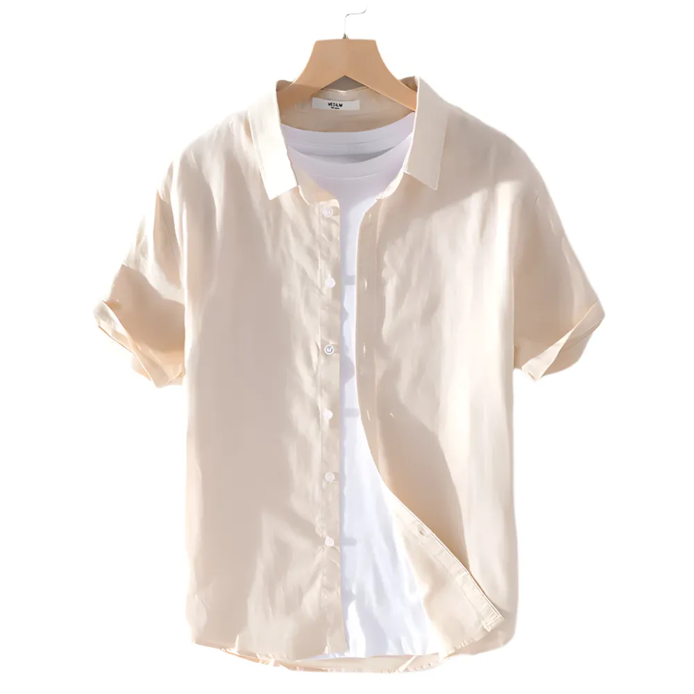 Men’s Short Sleeve Shirt – Lightweight – Button-Up – Layered Look – Casual Fit
