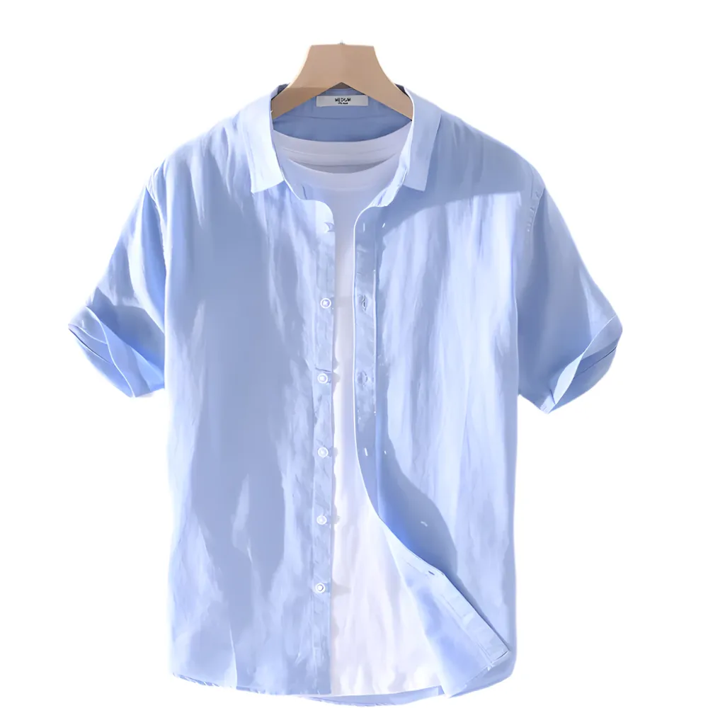 Men’s Short Sleeve Shirt – Lightweight – Button-Up – Layered Look – Casual Fit
