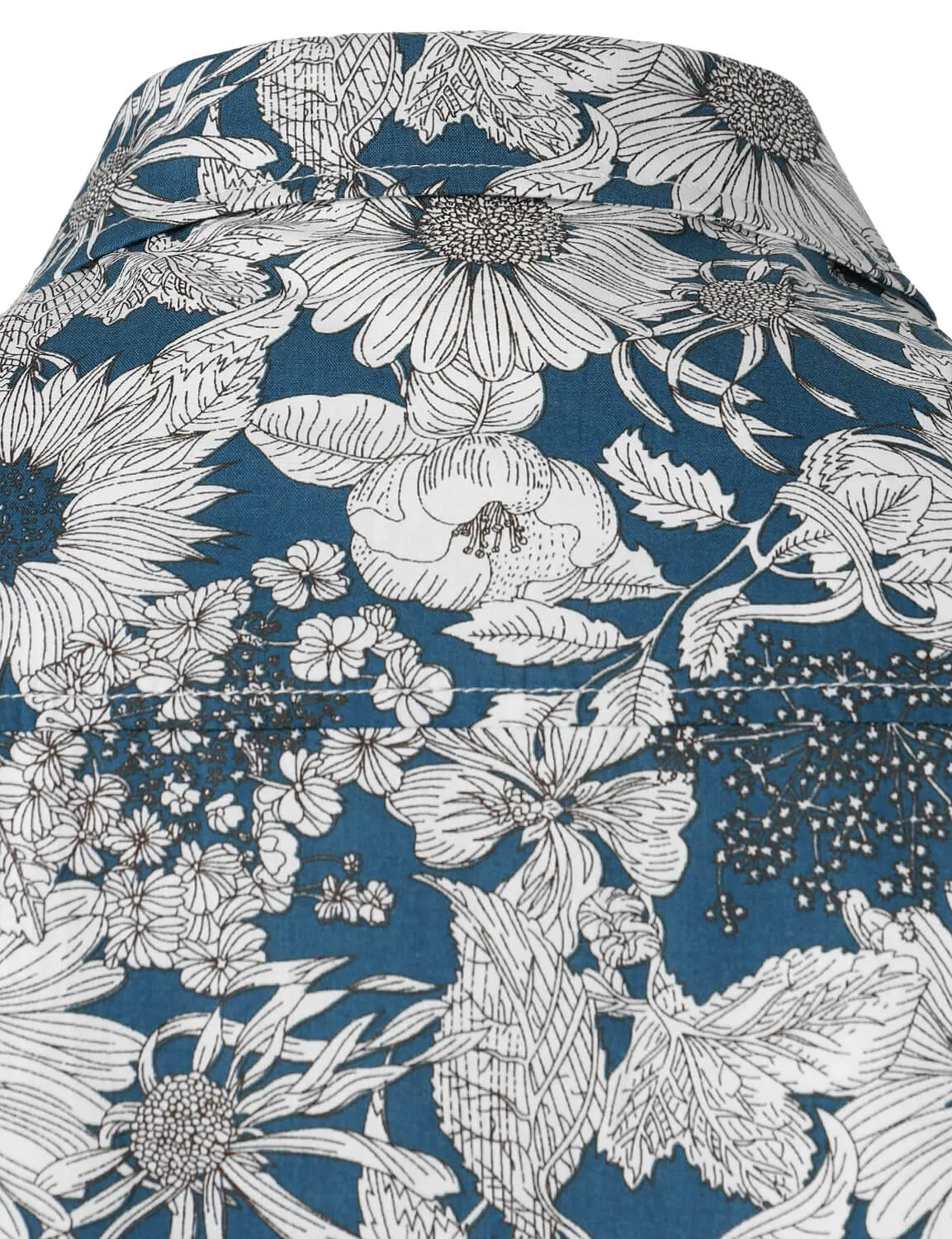 Men's Vintage Floral Cotton Button Up Long Sleeve Shirt