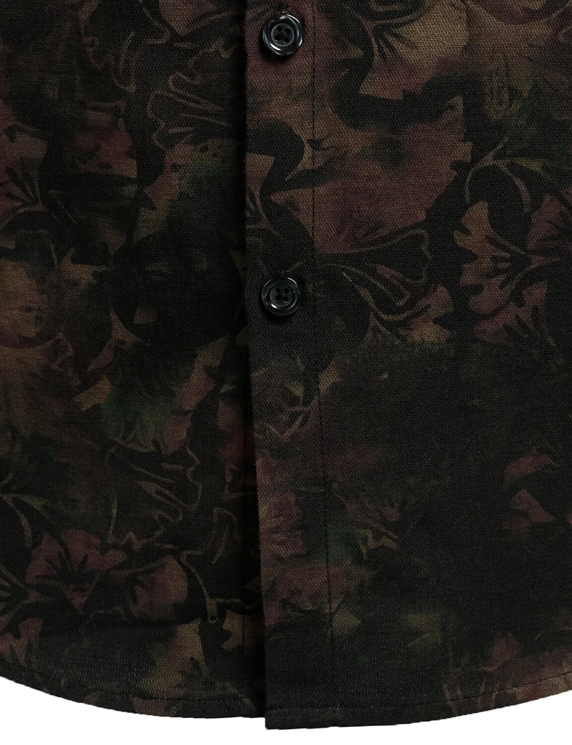 Men's Vintage Print Button Up Casual Long Sleeve Dress Shirt