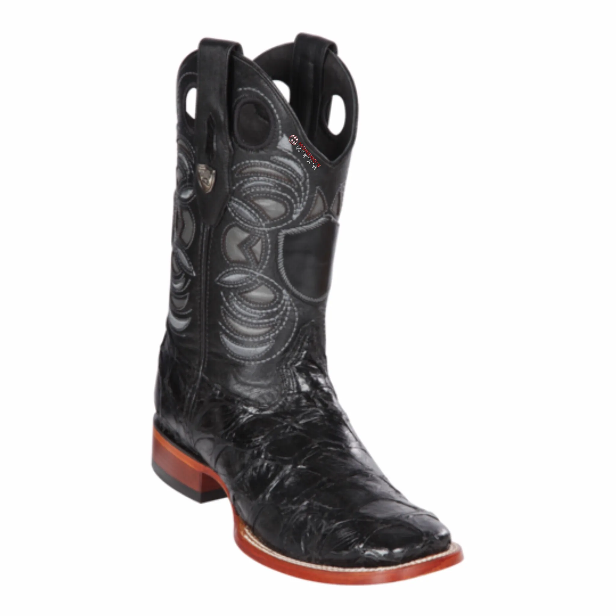 Men’s Wild West Pirarucu Fish Boots Wide Square Toe
