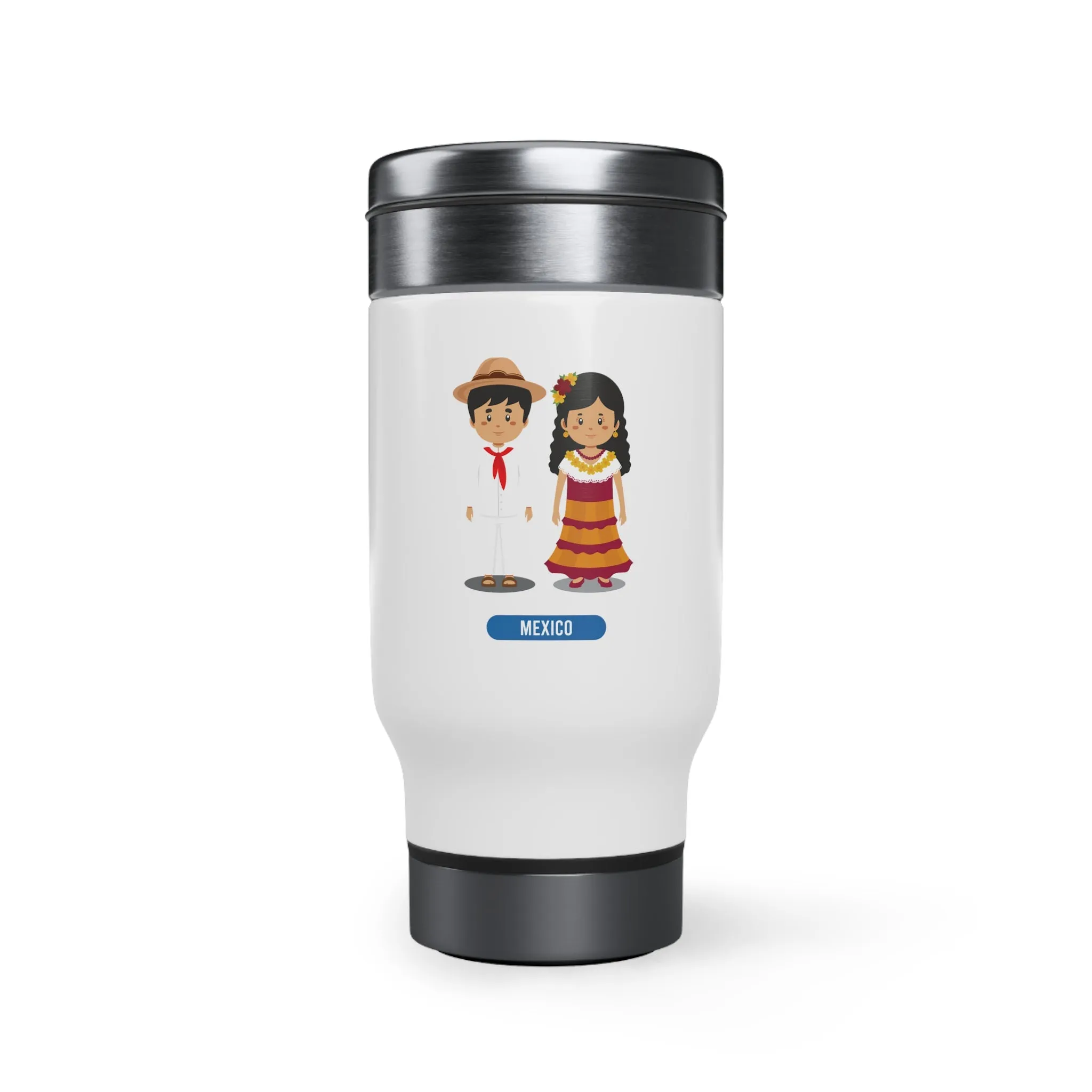 Mexico Stainless Steel Travel Mug with Handle, 14oz