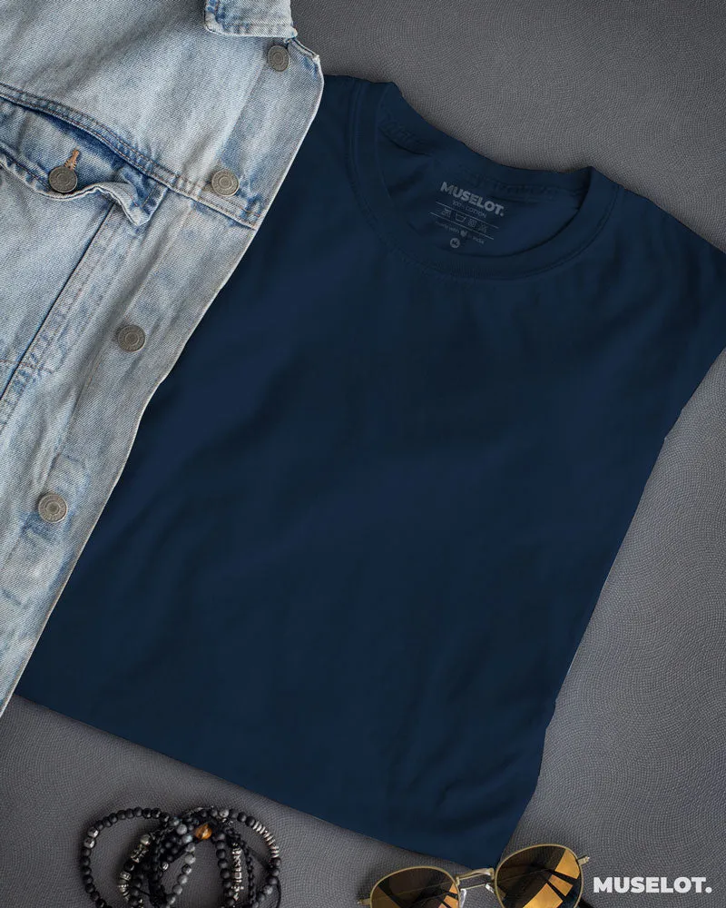 Navy blue plain t shirt for women