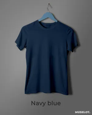 Navy blue plain t shirt for women