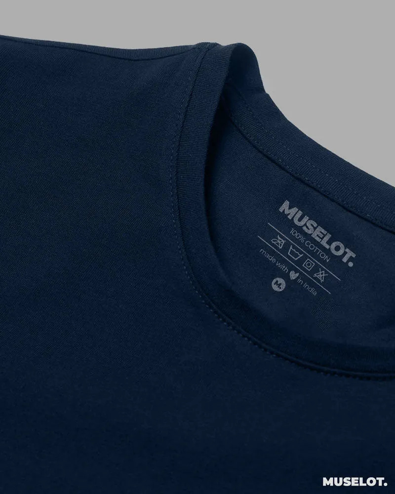 Navy blue plain t shirt for women