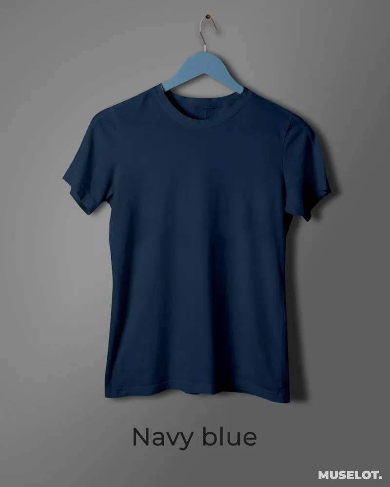 Navy blue plain t shirt for women