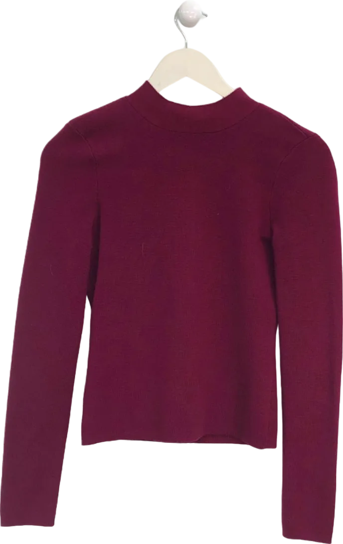 NBD Burgundy Open Back Sweater UK XS
