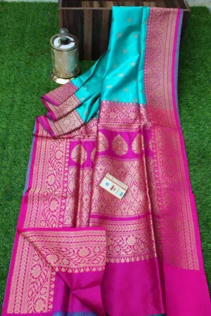 New Exclusive Banarasi Handloom Pure Khaddi Katan Silk Border Saree