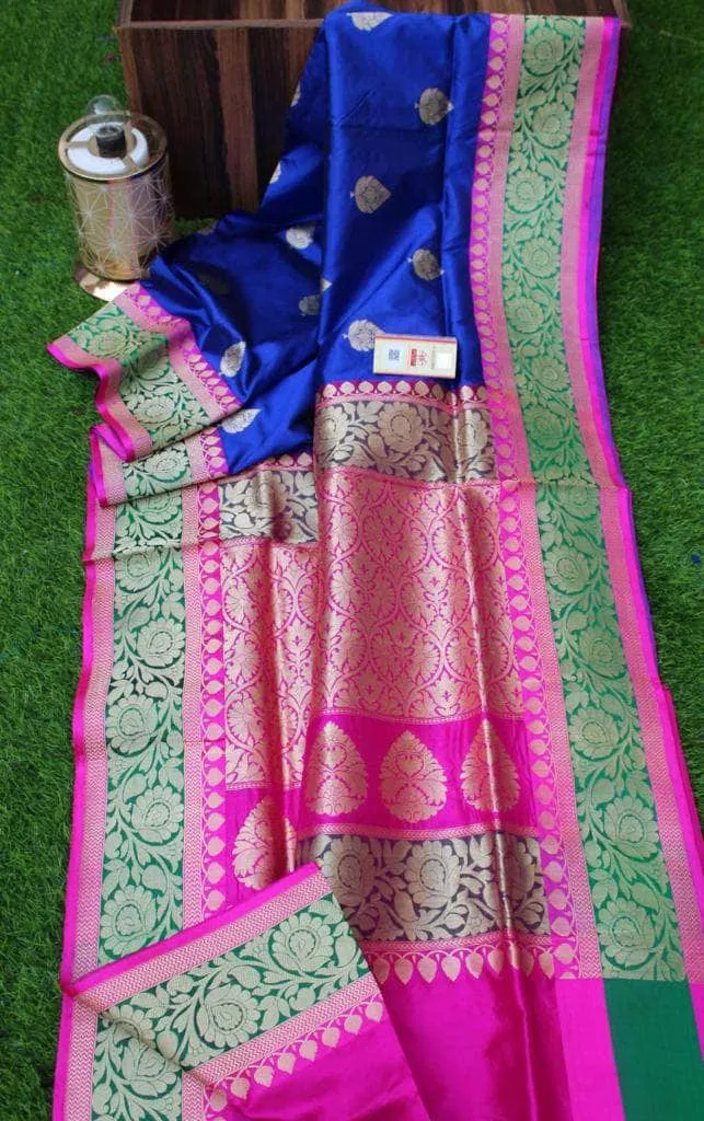 New Exclusive Banarasi Handloom Pure Khaddi Katan Silk Border Saree