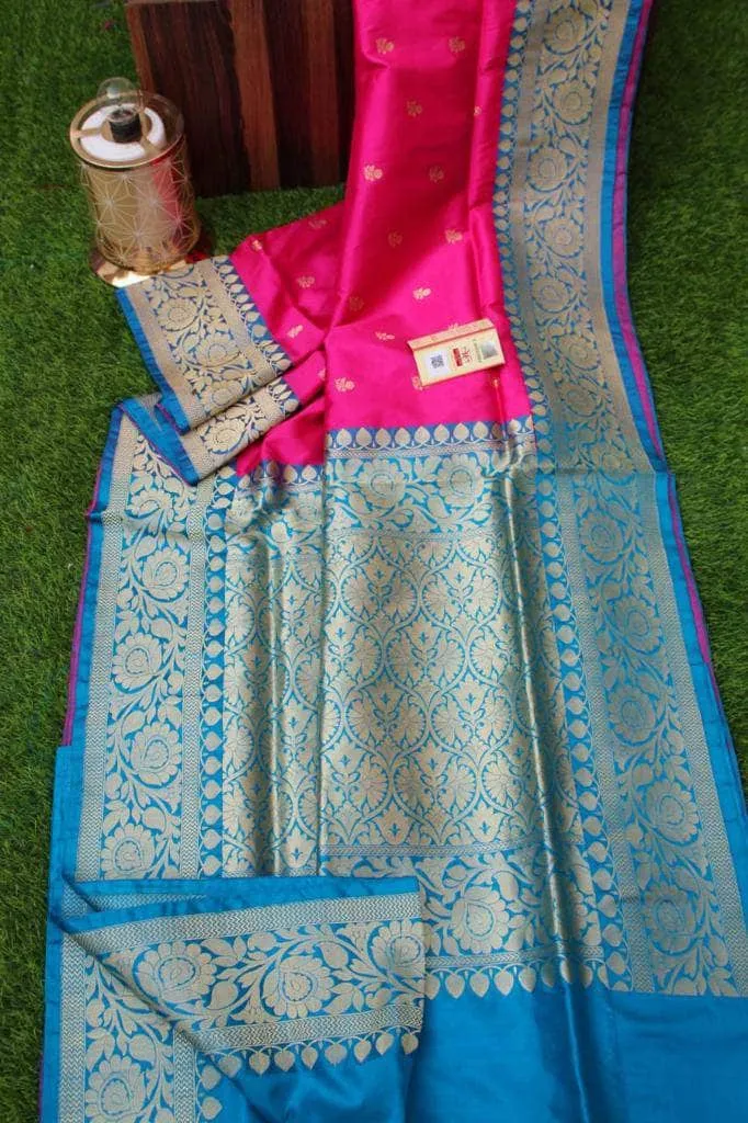 New Exclusive Banarasi Handloom Pure Khaddi Katan Silk Border Saree