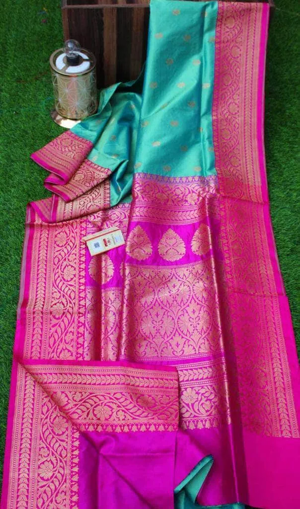 New Exclusive Banarasi Handloom Pure Khaddi Katan Silk Border Saree