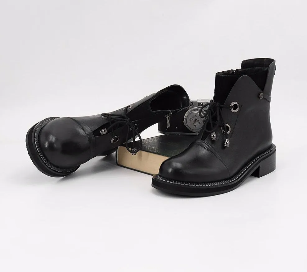 New Fashion Individual Women Boots High-quality Cow Leather Solid Basic Martin Boots Warm Soft Insole Ankle Boots