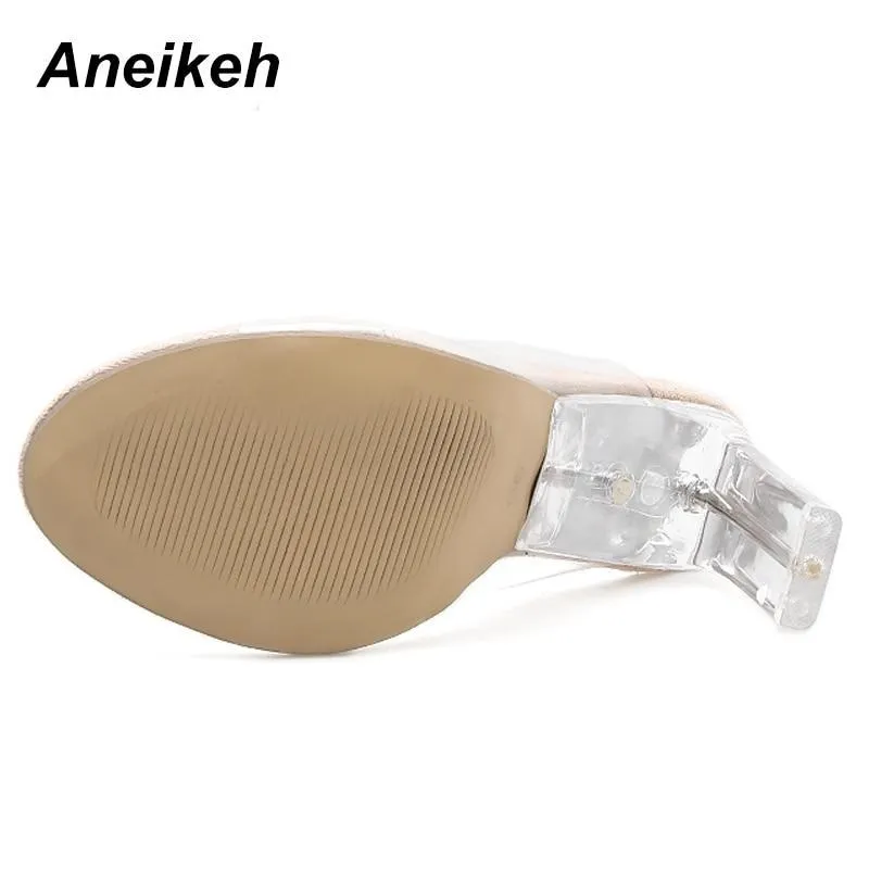 New PVC Jelly Sandals Crystal Open Toed Sexy Thin Heels