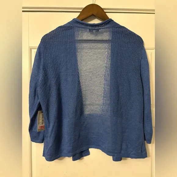 NWT $118 ZOZO Royal Blue Mesh Panel Stretch Cardigan Sweater XL X-Large 16 18