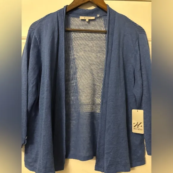 NWT $118 ZOZO Royal Blue Mesh Panel Stretch Cardigan Sweater XL X-Large 16 18