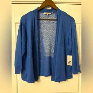 NWT $118 ZOZO Royal Blue Mesh Panel Stretch Cardigan Sweater XL X-Large 16 18