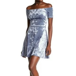 NWT Love...Ady velvet short sleeve off the shoulder mini dress size small (E38)