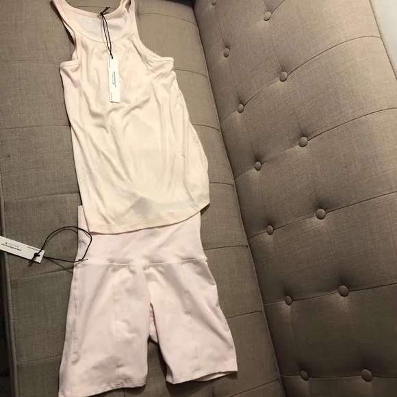 NWT Morgan Stewart Sport Ballet Shorts and Tank Matching Set $128