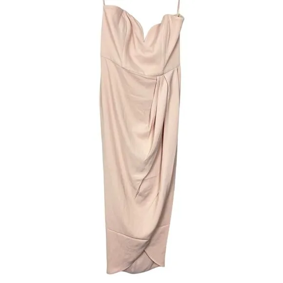 NWT Shona Joy U Wire Bustier Dress Ballet Nude sz 6 Revolve Bridesmaid Black Tie
