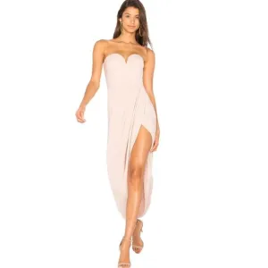 NWT Shona Joy U Wire Bustier Dress Ballet Nude sz 6 Revolve Bridesmaid Black Tie