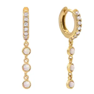 Opal Bezel Huggie Earring