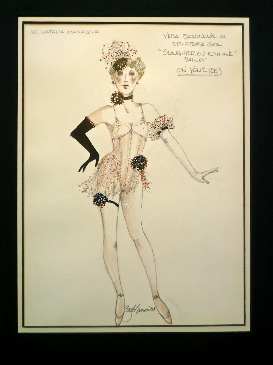 Orig.Watercolor "On Your Toes" Makarova Costume   By Zack Brown