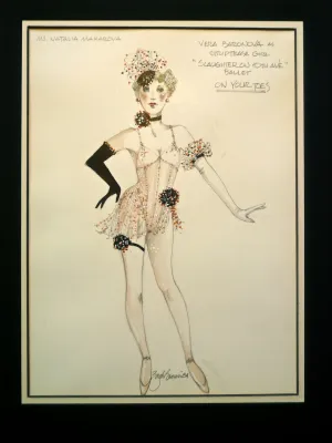 Orig.Watercolor "On Your Toes" Makarova Costume   By Zack Brown