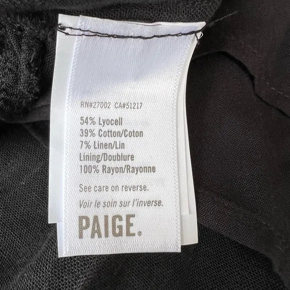 PAIGE Santibel Stripe Tiered Midi Dress Size Large Cotton Linen