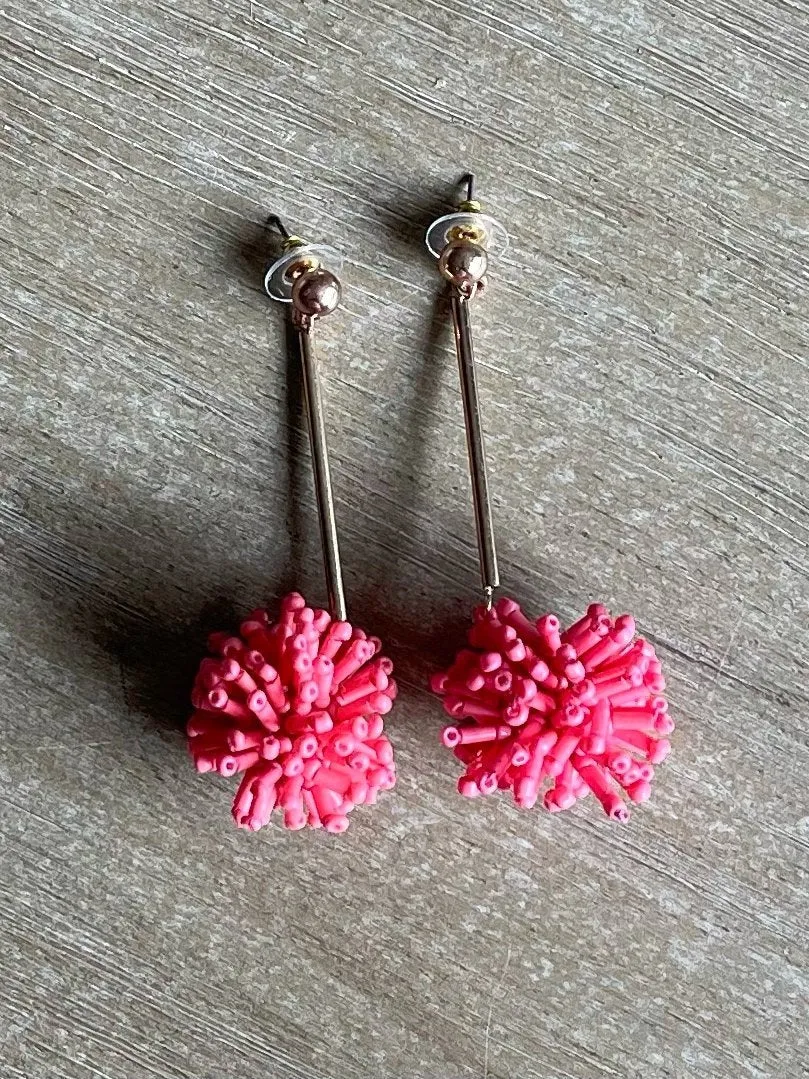 Pom Pom Drop Earrings -- 2 Colors!