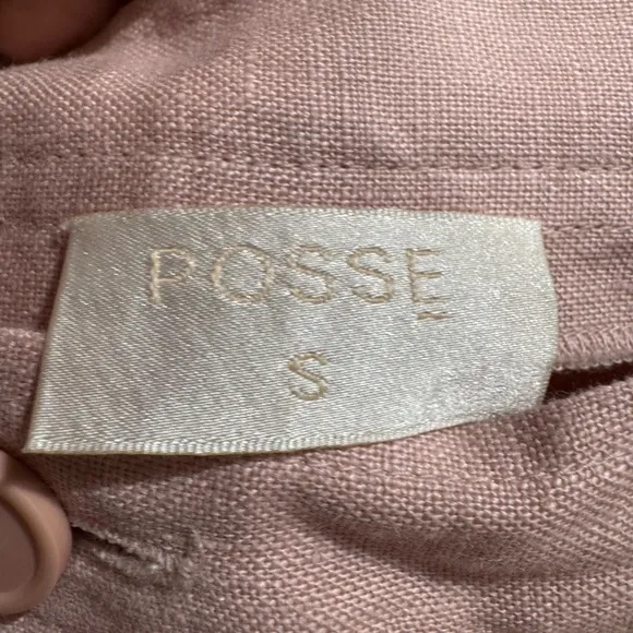 Posse Pink Pleated linen Shorts