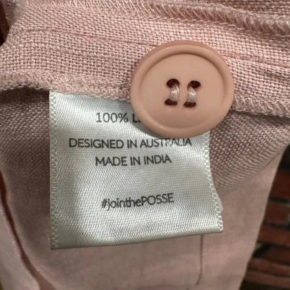 Posse Pink Pleated linen Shorts