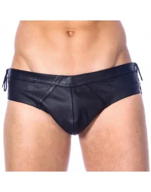 Rimba - Zwarte Lederen Gladiator Slip