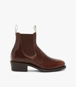 R.M. Williams Lady Yearling Boot - D Fit - Mid Brown - Rubber Sole