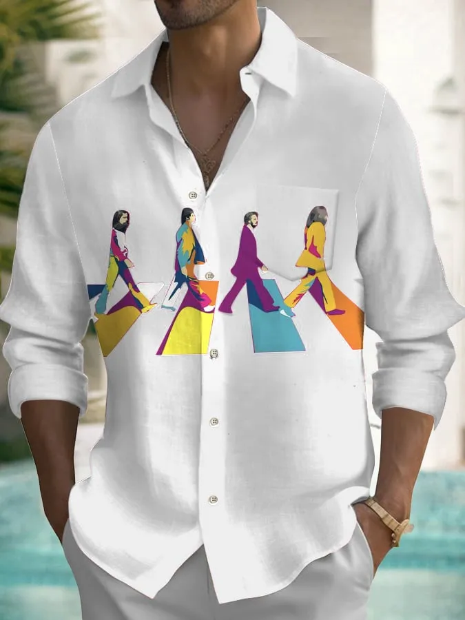Rock Band Art Print Long Sleeve Shirt 2410000030