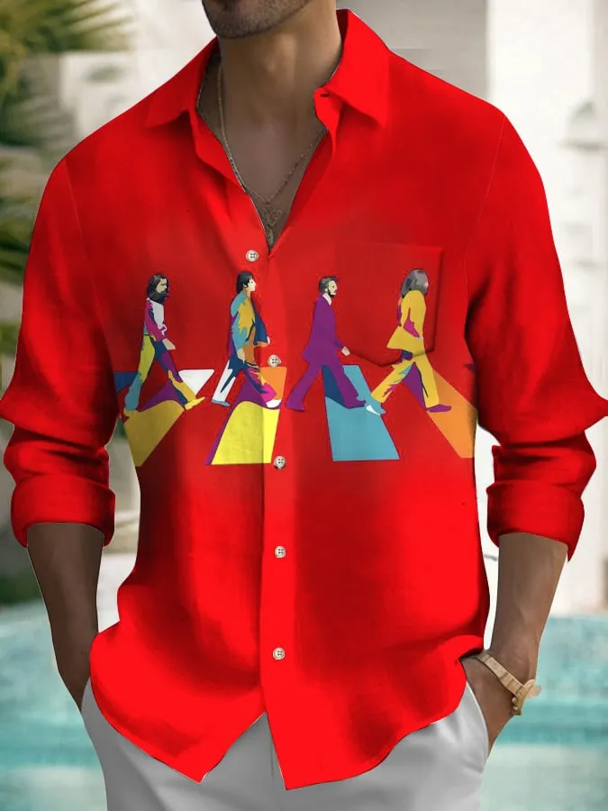 Rock Band Art Print Long Sleeve Shirt 2410000030