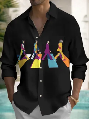 Rock Band Art Print Long Sleeve Shirt 2410000030