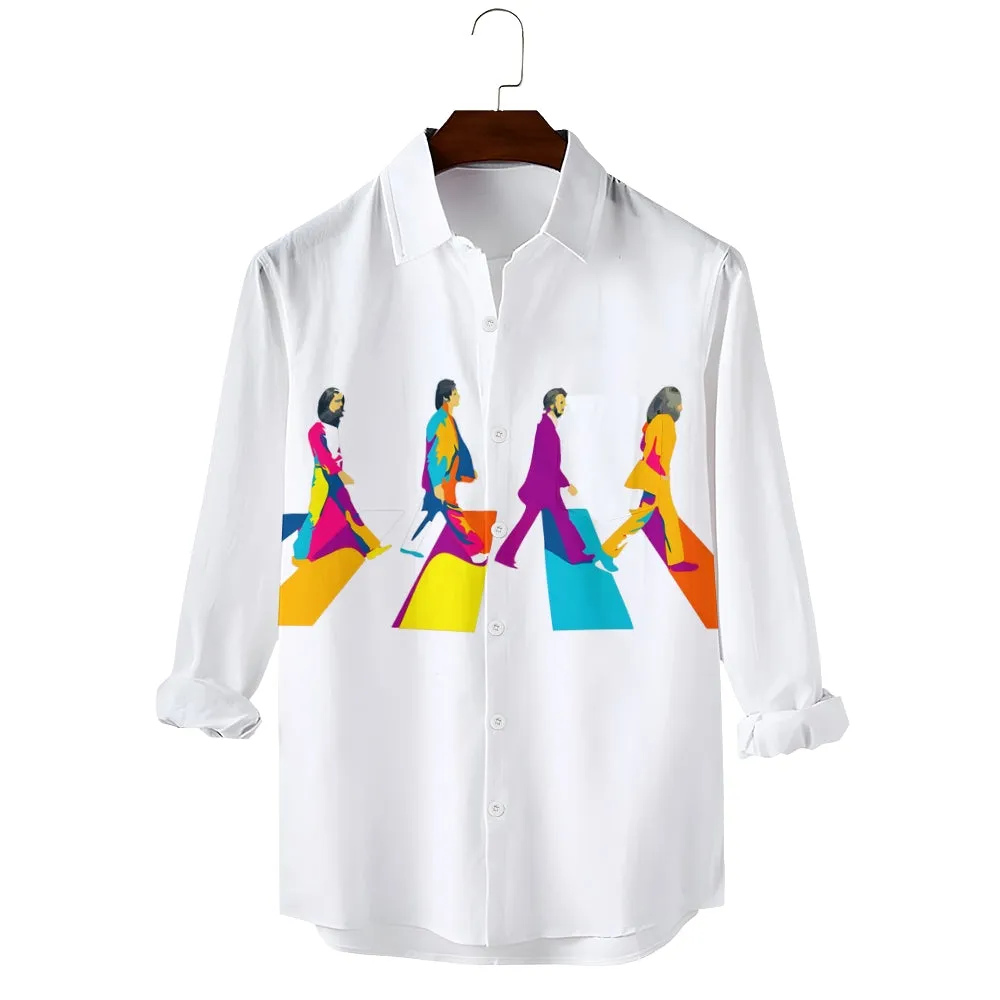 Rock Band Art Print Long Sleeve Shirt 2410000030