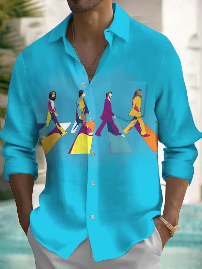 Rock Band Art Print Long Sleeve Shirt 2410000030